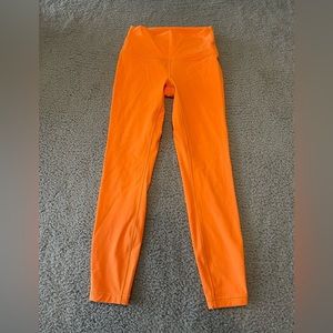 Lululemon Wunder Under High Rise Full-On Luxtreme 25" Orange Crush Tights Size 4